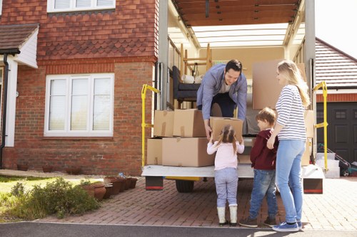 Office removal items prepared for transport in Mill Hill