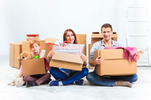 House removal team preparing a move in Mill Hill