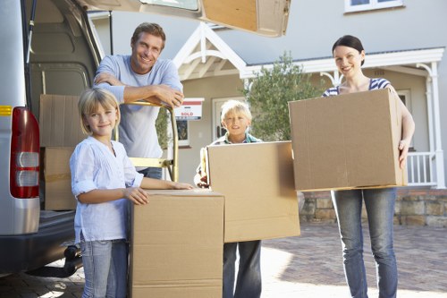 Moving van parked for a residential move in Mill Hill