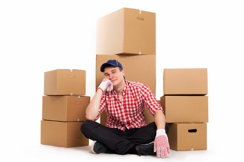 Preparing belongings for a moving truck in Mill Hill